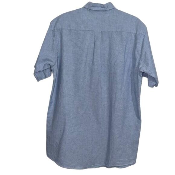 Edwards Light Blue Short Sleeve Button-Down Shirt LT Cotton/Polyester Mens Workw - Picture 7 of 8